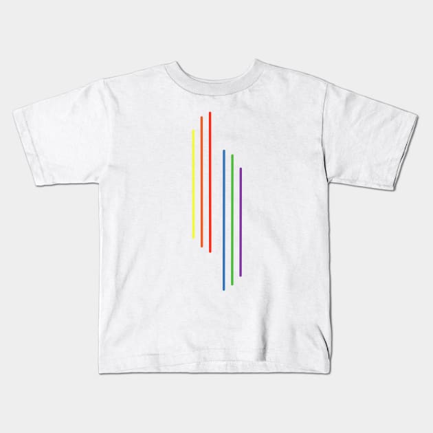 Rainbow Lines Kids T-Shirt by The E Hive Design